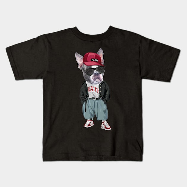 French Bulldog - Hip Hop Style Kids T-Shirt by obodo